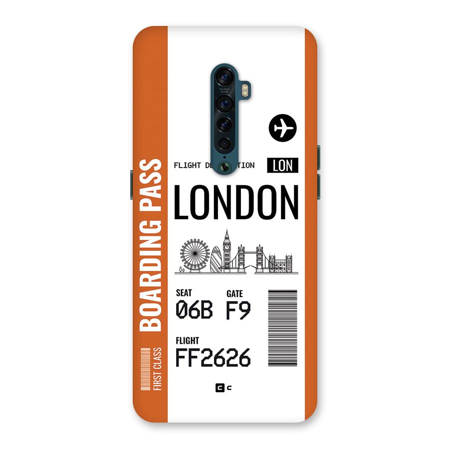 London Boarding Pass Back Case for Oppo Reno2