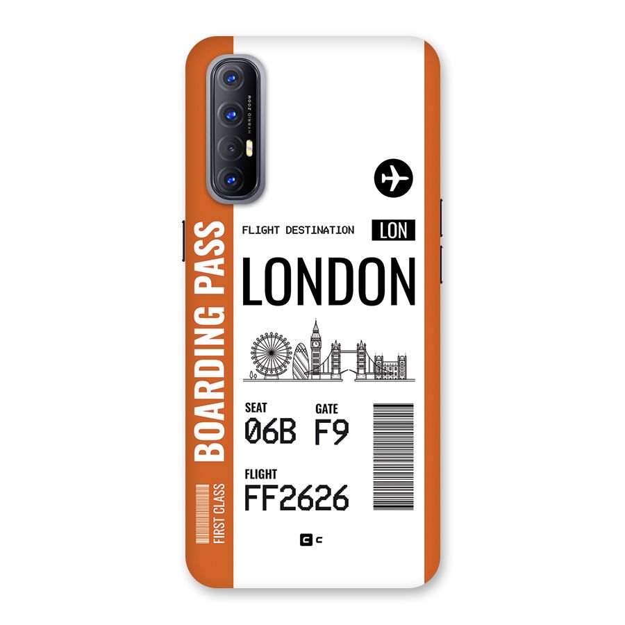 London Boarding Pass Back Case for Oppo Reno3 Pro