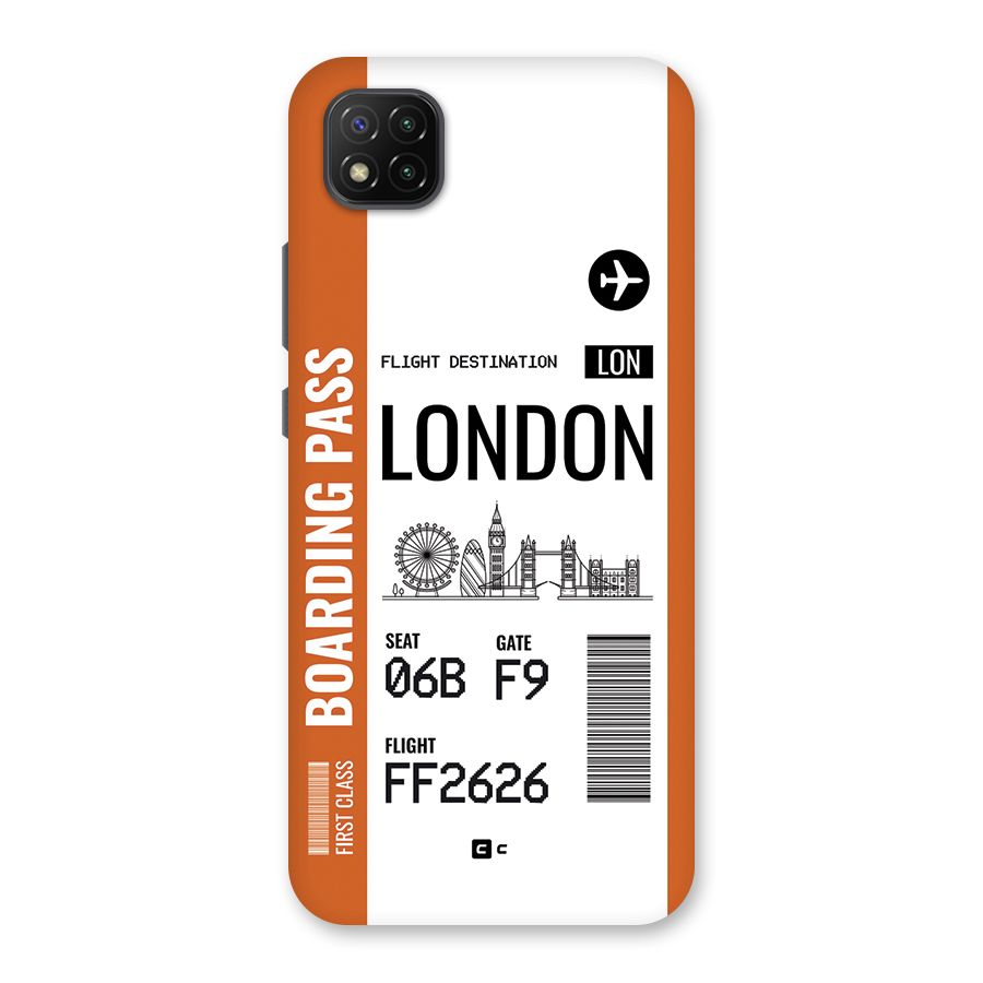 London Boarding Pass Back Case for Poco C3