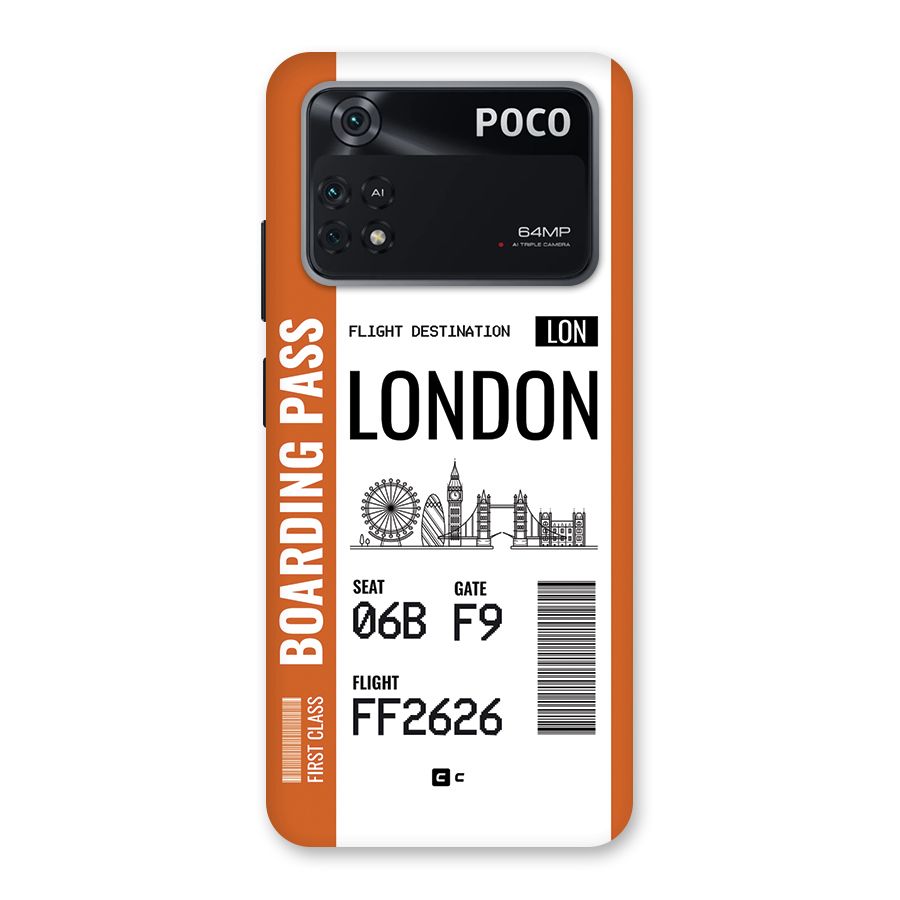 London Boarding Pass Back Case for Poco M4 Pro 4G