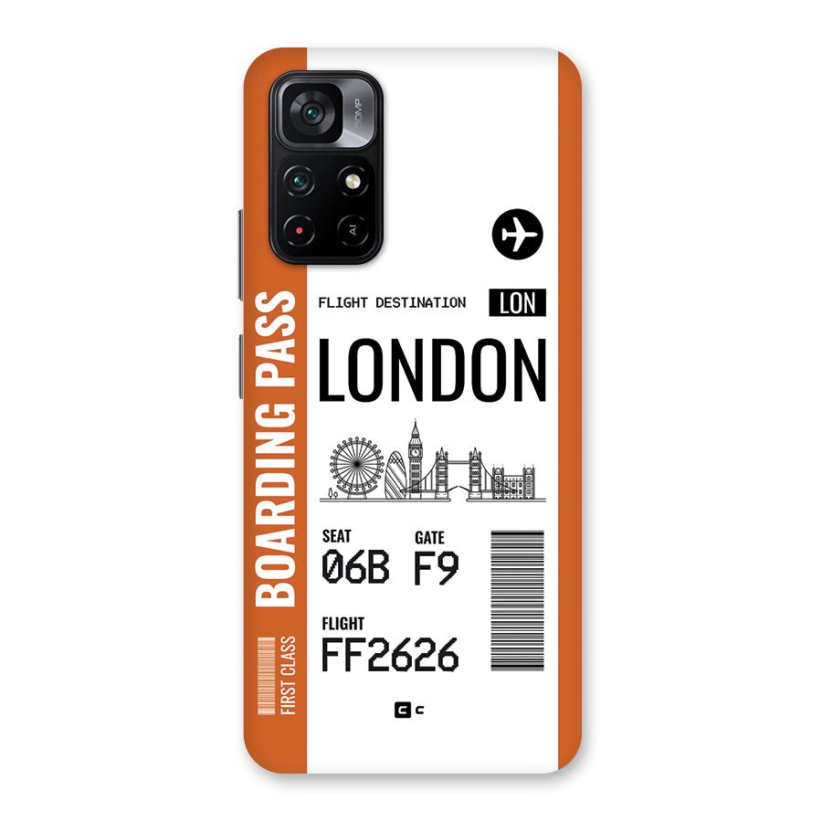 London Boarding Pass Back Case for Poco M4 Pro 5G