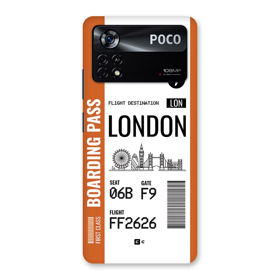London Boarding Pass Back Case for Poco X4 Pro 5G