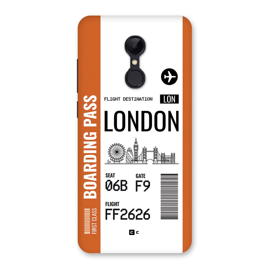 London Boarding Pass Back Case for Redmi 5
