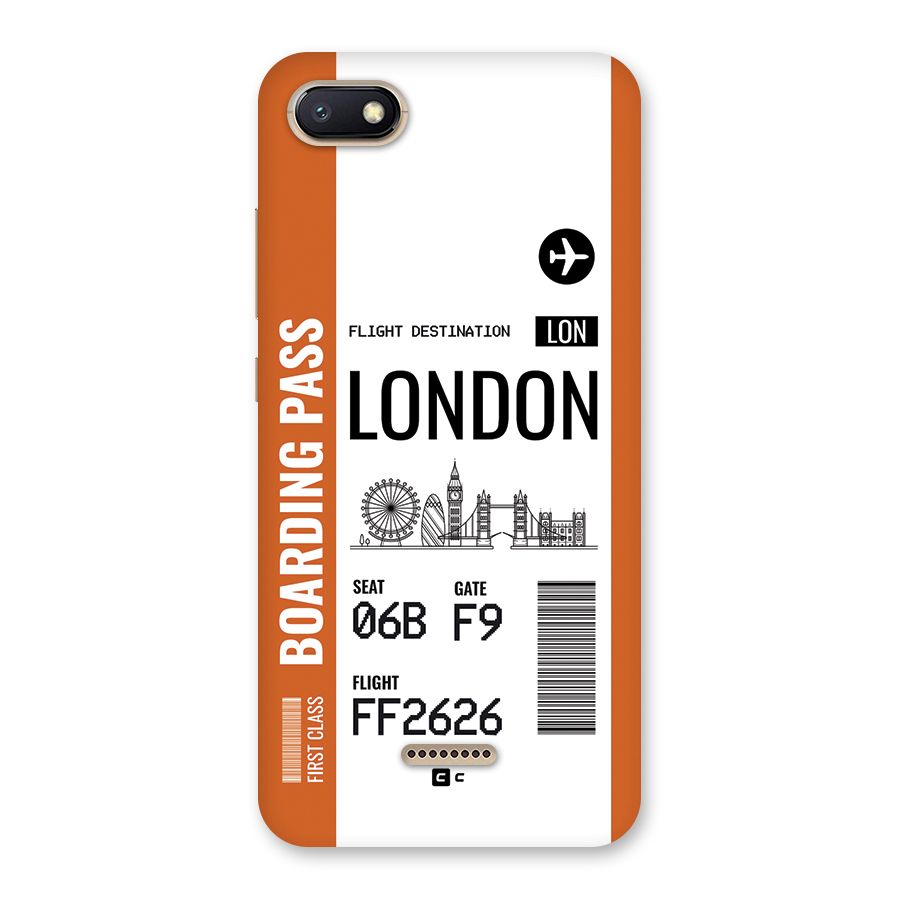 London Boarding Pass Back Case for Redmi 6A
