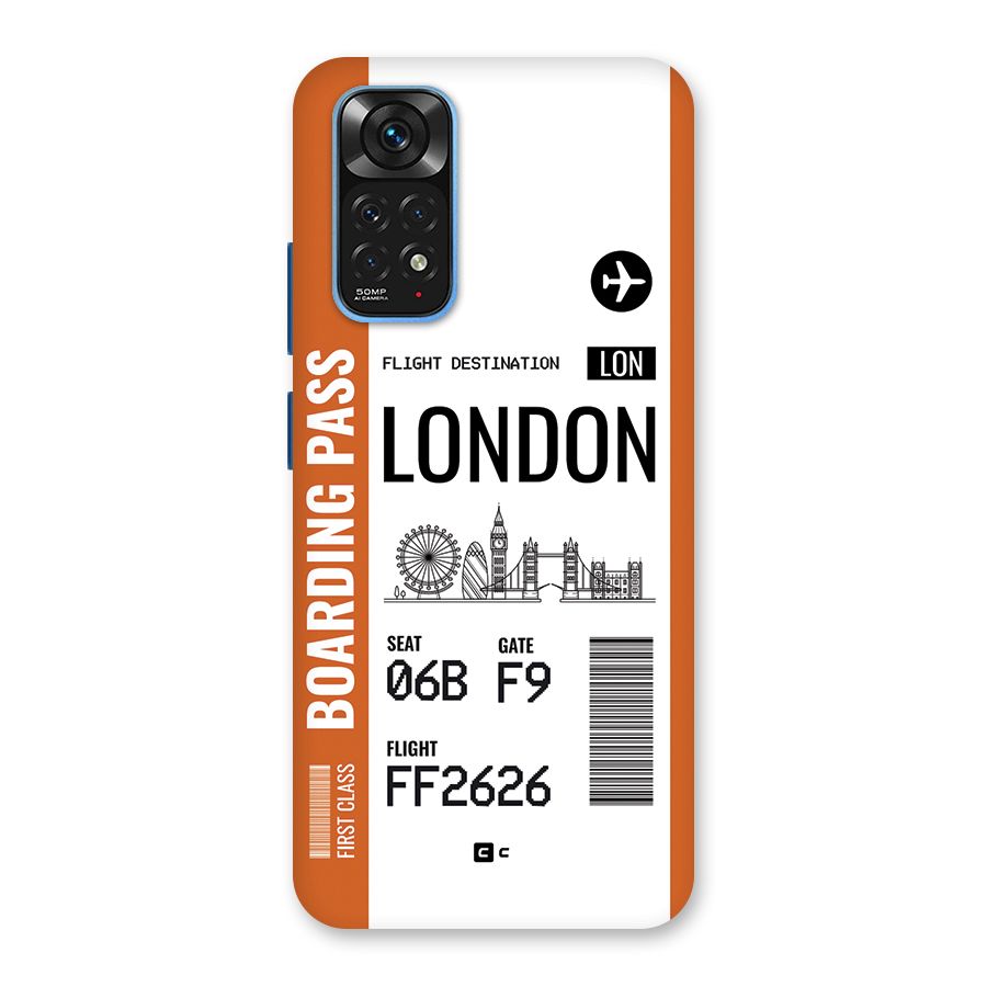 London Boarding Pass Back Case for Redmi Note 11S