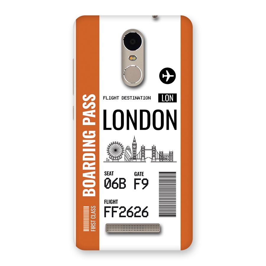 London Boarding Pass Back Case for Redmi Note 3