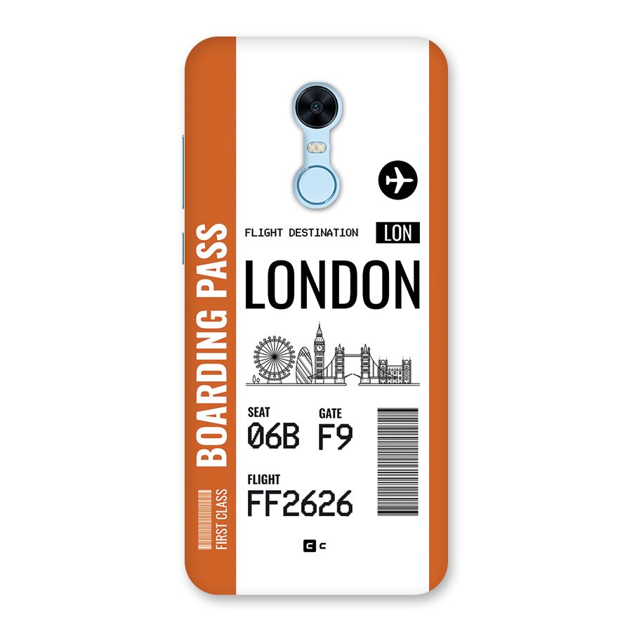 London Boarding Pass Back Case for Redmi Note 5