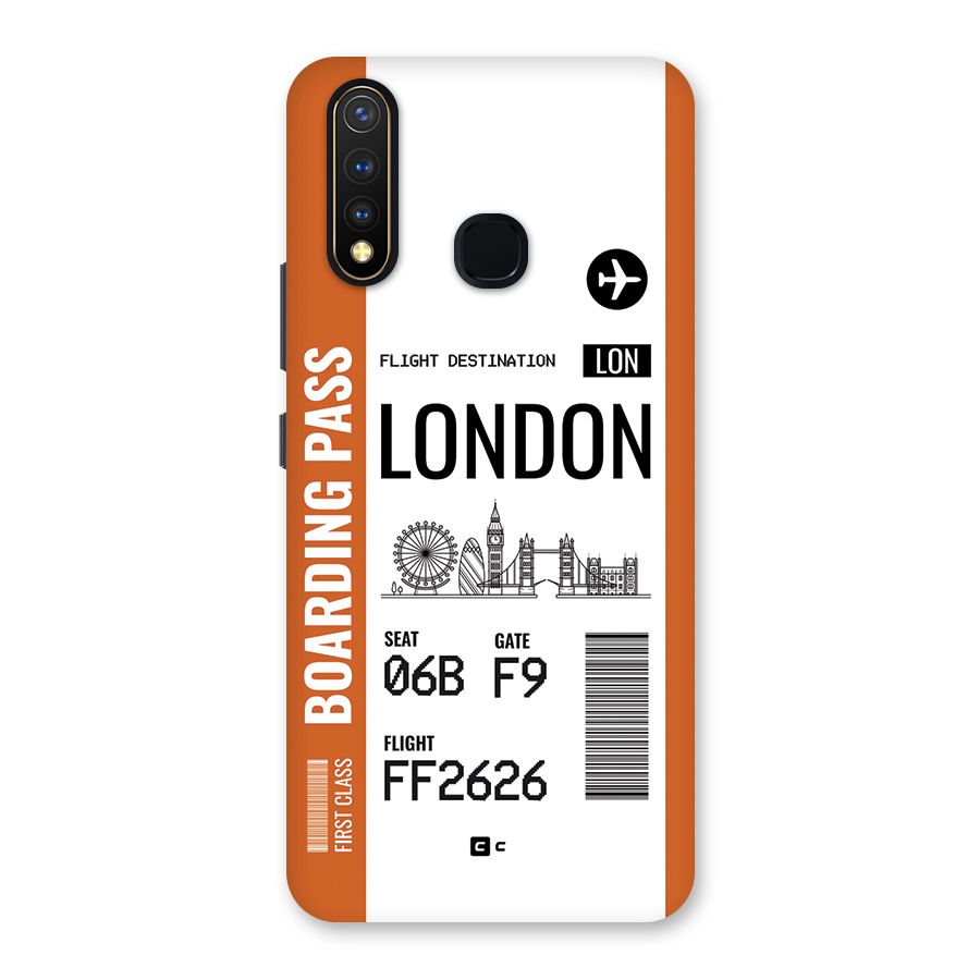 London Boarding Pass Back Case for Vivo U20