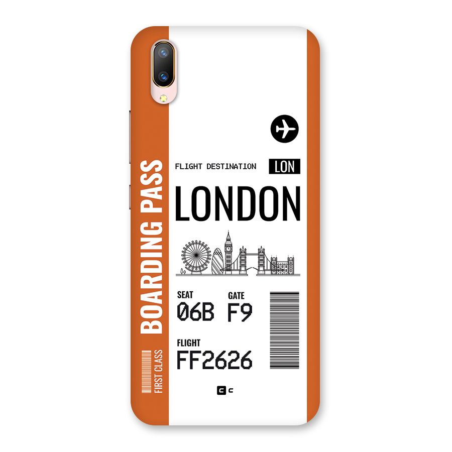 London Boarding Pass Back Case for Vivo V11 Pro