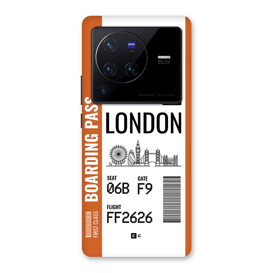 London Boarding Pass Back Case for Vivo X80 Pro