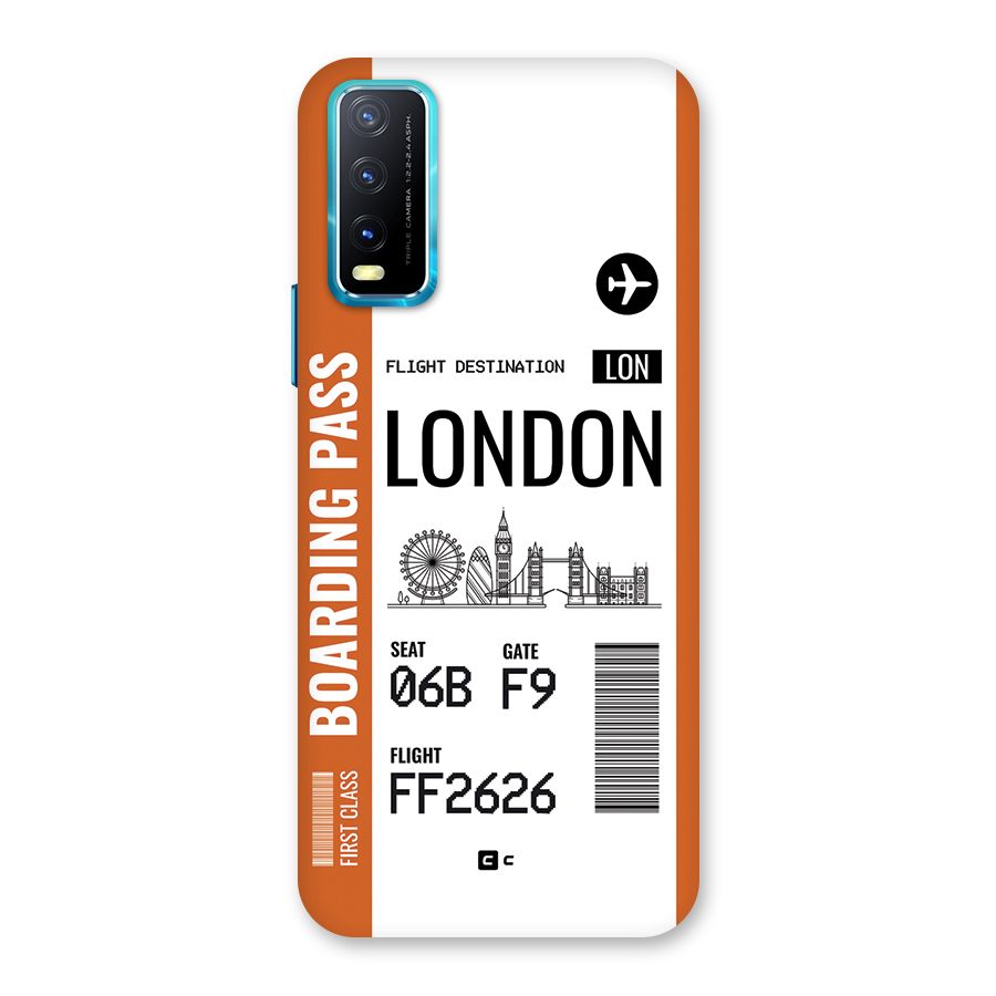 London Boarding Pass Back Case for Vivo Y20G