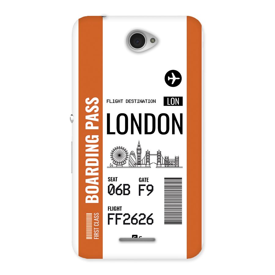 London Boarding Pass Back Case for Xperia E4