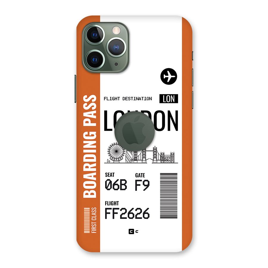 London Boarding Pass Back Case for iPhone 11 Pro Logo Cut