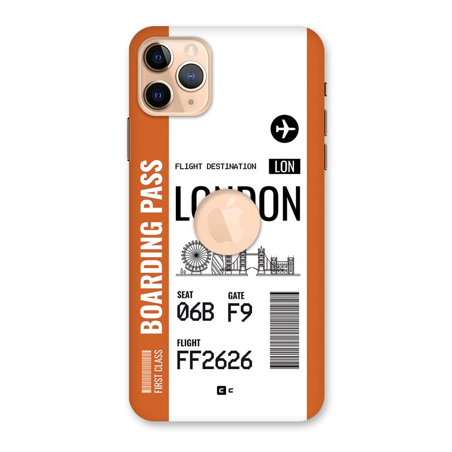London Boarding Pass Back Case for iPhone 11 Pro Max Logo Cut
