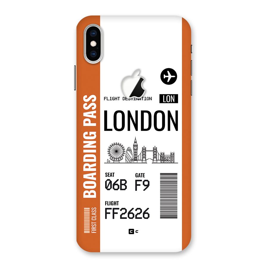 London Boarding Pass Back Case for iPhone XS Max Apple Cut