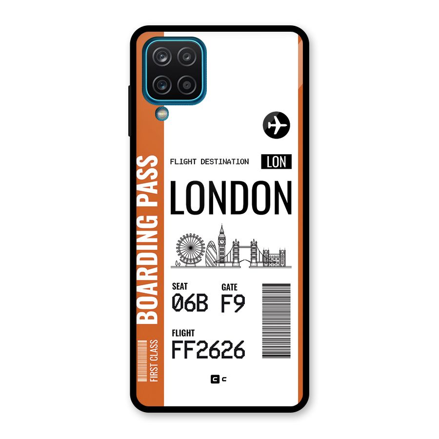 London Boarding Pass Glass Back Case for Galaxy A12