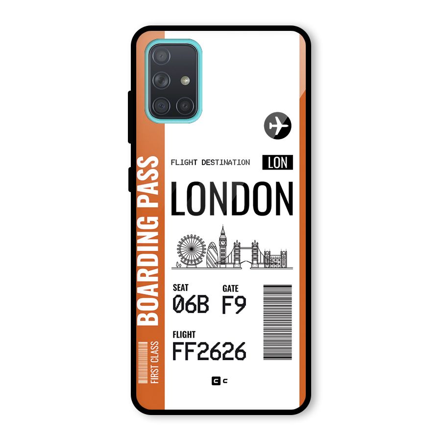 London Boarding Pass Glass Back Case for Galaxy A71