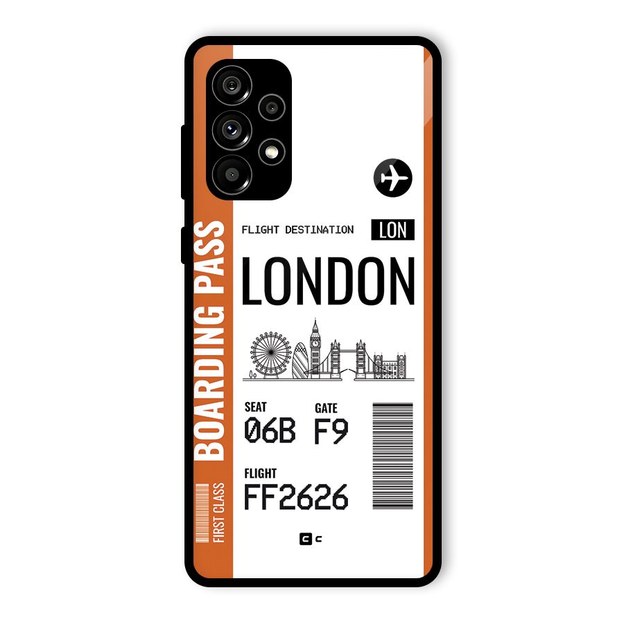 London Boarding Pass Glass Back Case for Galaxy A73 5G