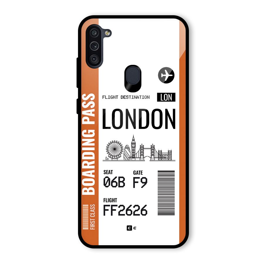 London Boarding Pass Glass Back Case for Galaxy M11