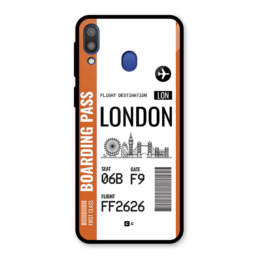 London Boarding Pass Glass Back Case for Galaxy M20