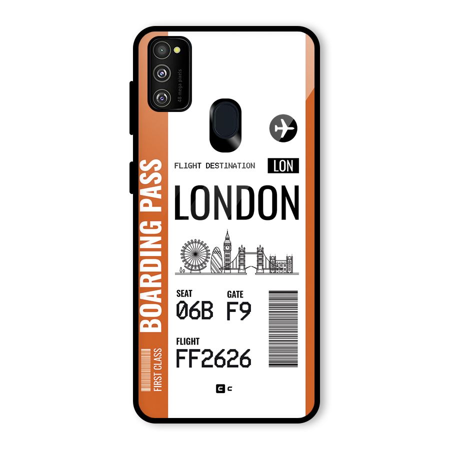 London Boarding Pass Glass Back Case for Galaxy M30s
