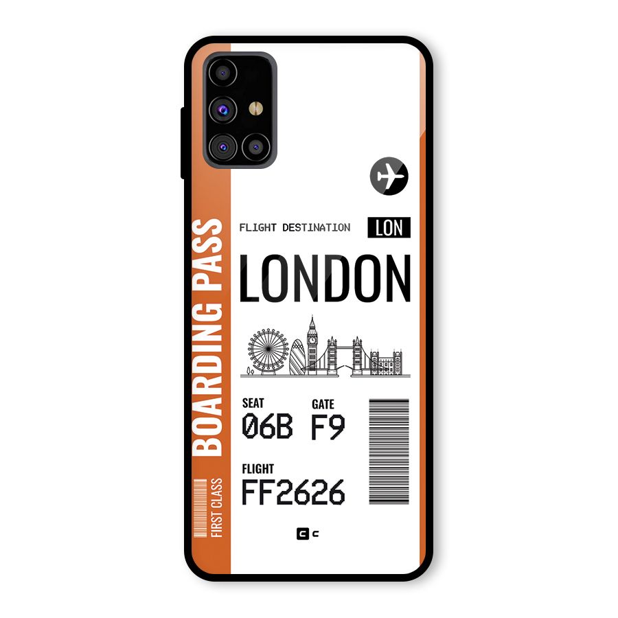 London Boarding Pass Glass Back Case for Galaxy M31s