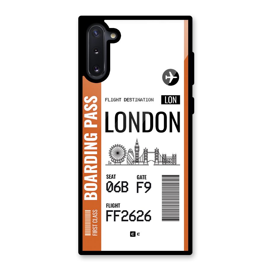 London Boarding Pass Glass Back Case for Galaxy Note 10
