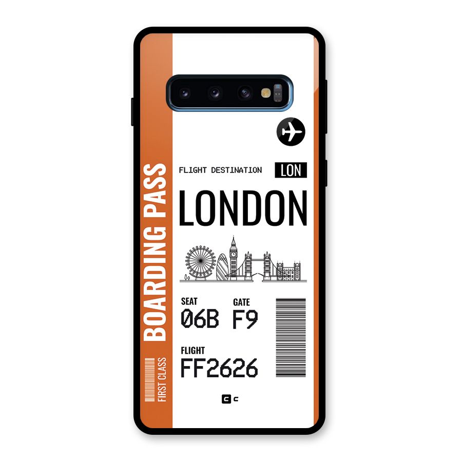 London Boarding Pass Glass Back Case for Galaxy S10
