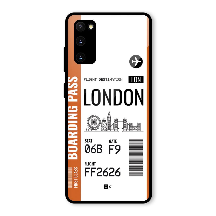 London Boarding Pass Glass Back Case for Galaxy S20 FE 5G