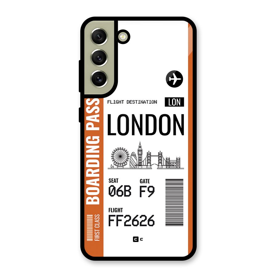 London Boarding Pass Glass Back Case for Galaxy S21 FE 5G