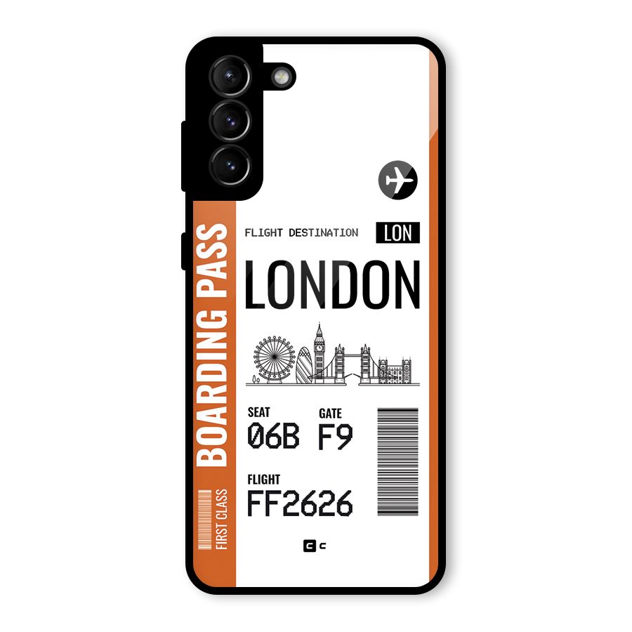 London Boarding Pass Glass Back Case for Galaxy S21 Plus