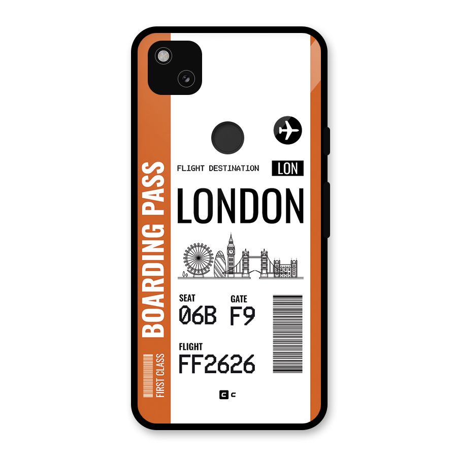 London Boarding Pass Glass Back Case for Google Pixel 4a