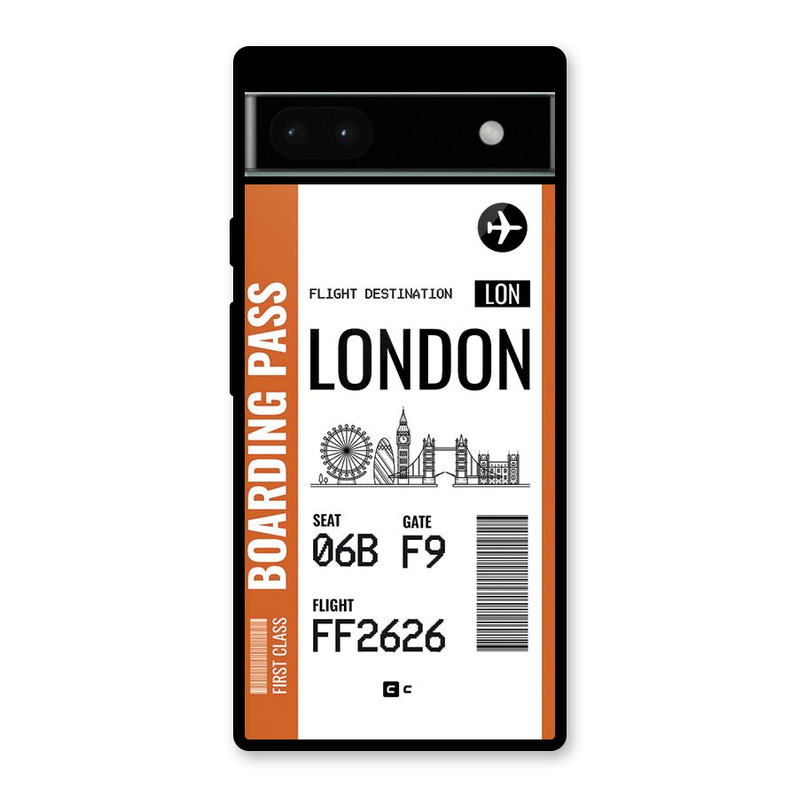London Boarding Pass Glass Back Case for Google Pixel 6a