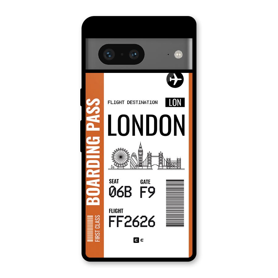 London Boarding Pass Glass Back Case for Google Pixel 7