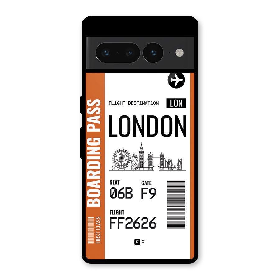 London Boarding Pass Glass Back Case for Google Pixel 7 Pro