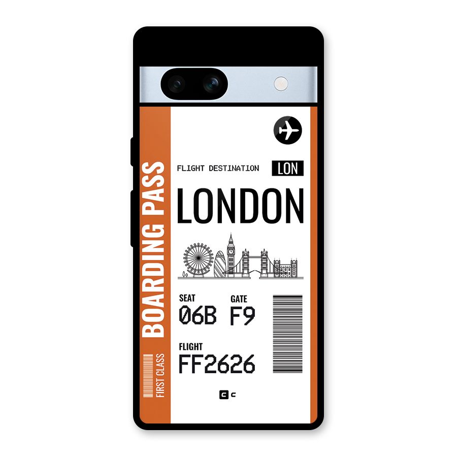 London Boarding Pass Glass Back Case for Google Pixel 7a