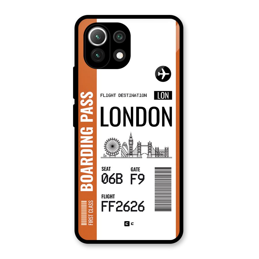 London Boarding Pass Glass Back Case for Mi 11 Lite