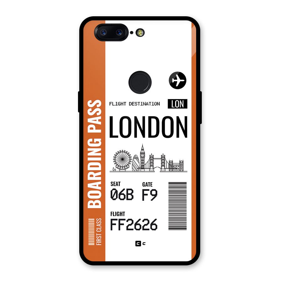 London Boarding Pass Glass Back Case for OnePlus 5T