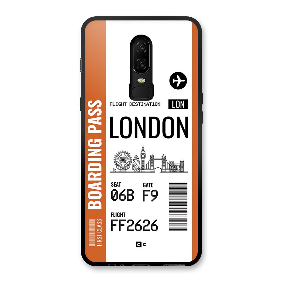 London Boarding Pass Glass Back Case for OnePlus 6
