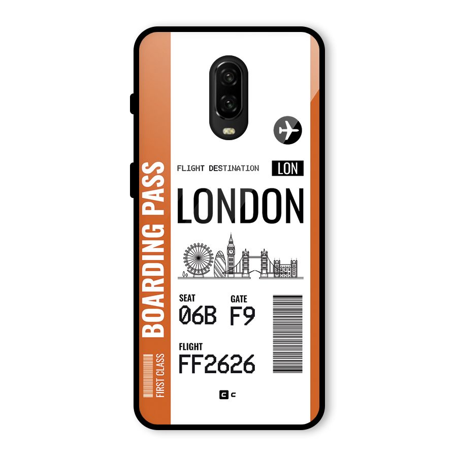 London Boarding Pass Glass Back Case for OnePlus 6T