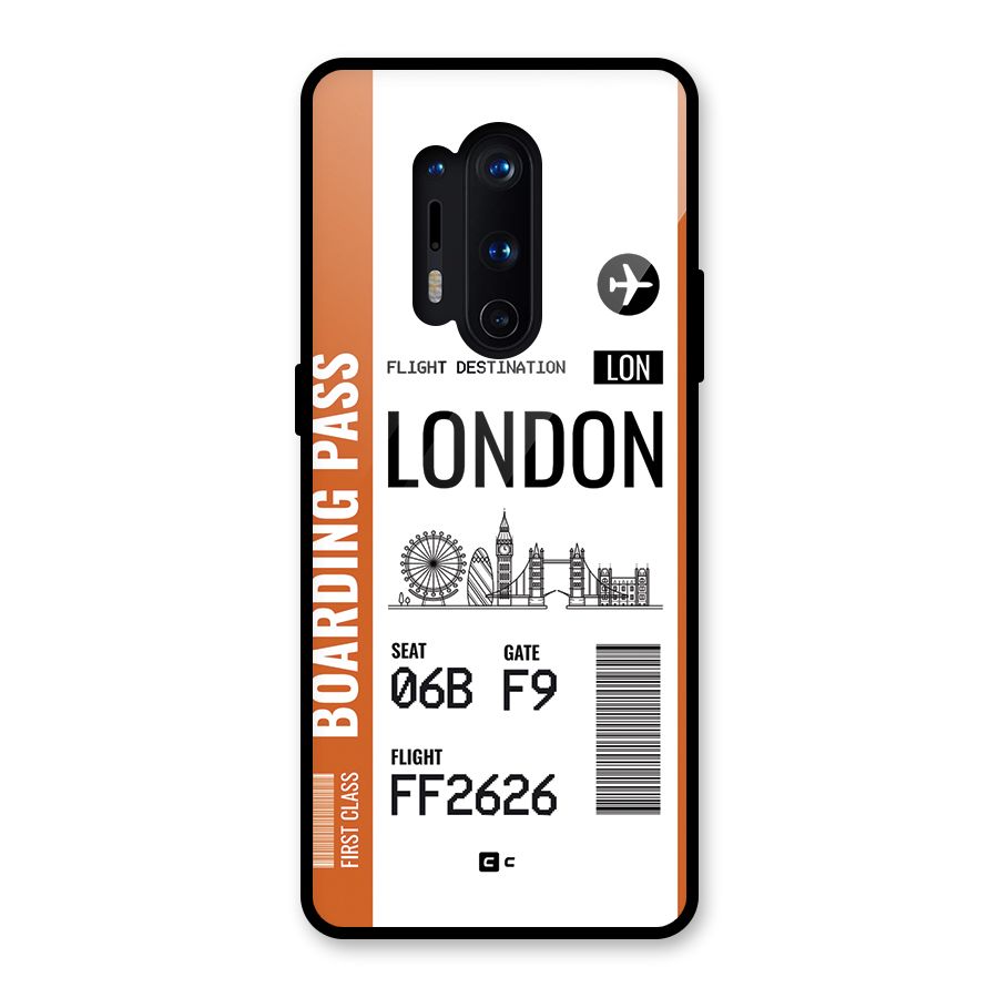 London Boarding Pass Glass Back Case for OnePlus 8 Pro
