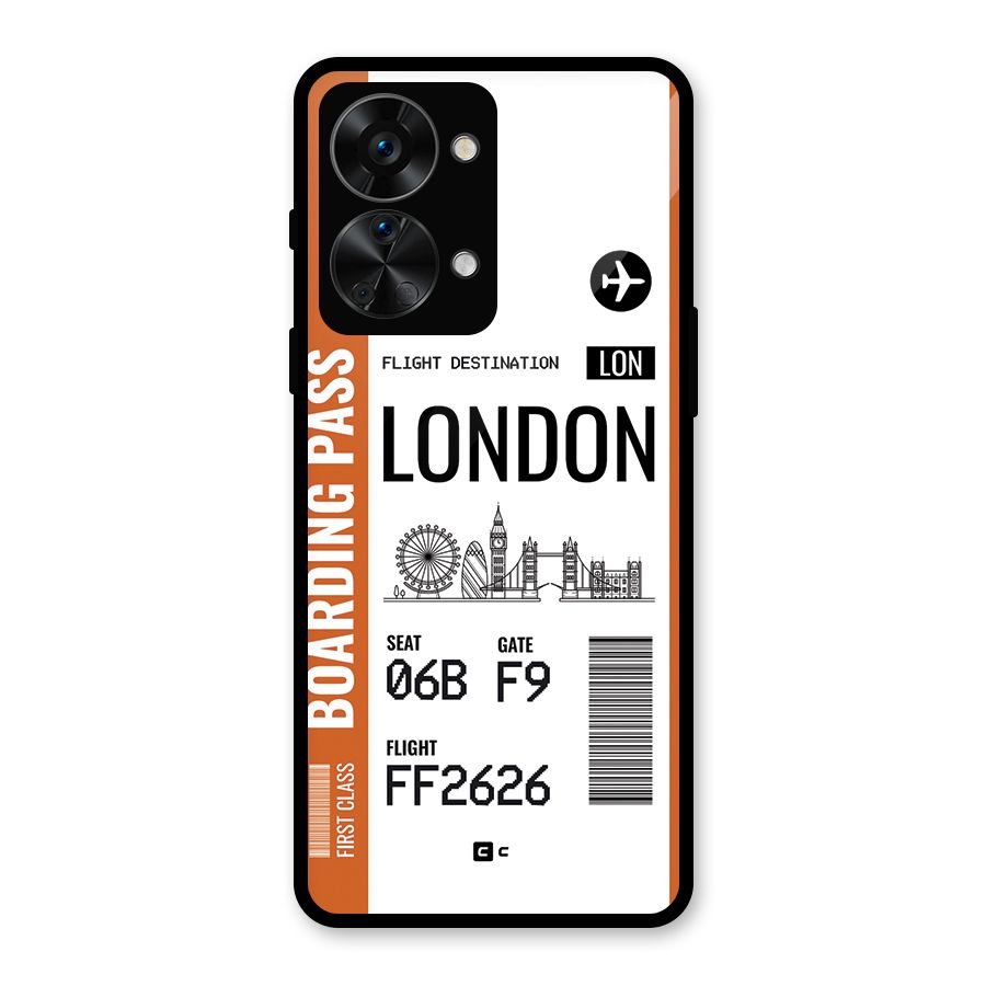 London Boarding Pass Glass Back Case for OnePlus Nord 2T