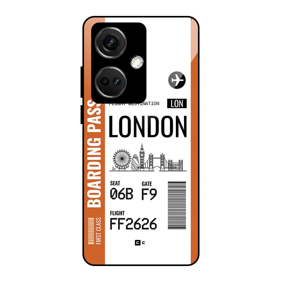 London Boarding Pass Glass Back Case for OnePlus Nord CE 3 5G