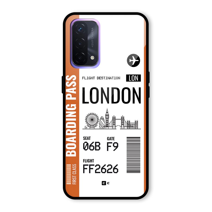 London Boarding Pass Glass Back Case for Oppo A74 5G