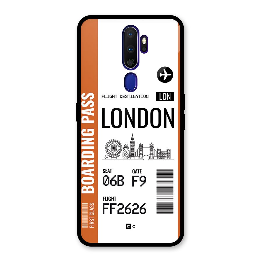 London Boarding Pass Glass Back Case for Oppo A9 (2020)