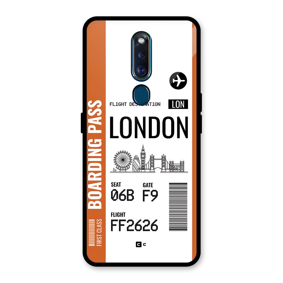 London Boarding Pass Glass Back Case for Oppo F11 Pro
