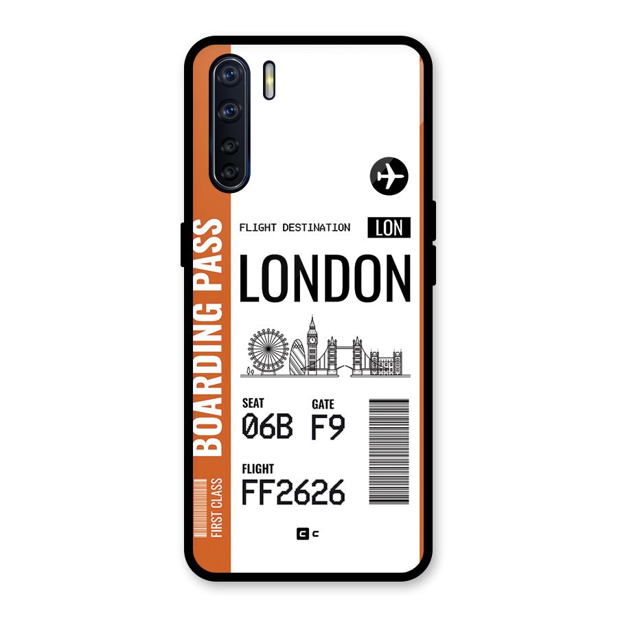 London Boarding Pass Glass Back Case for Oppo F15