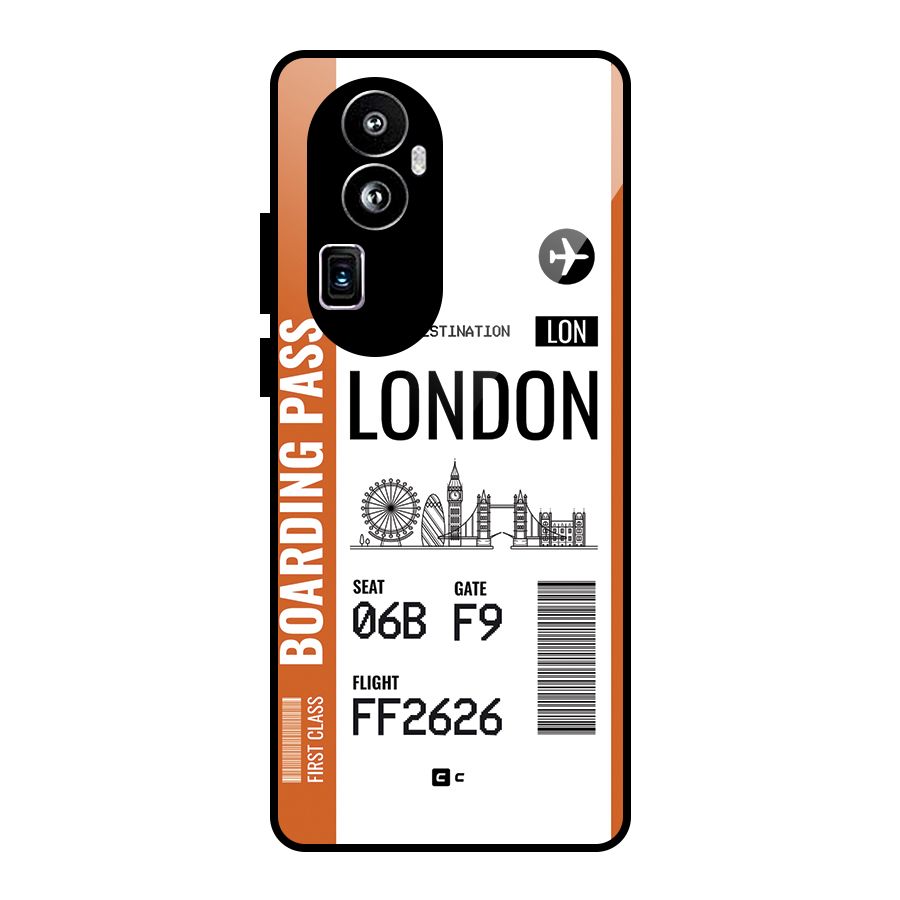 London Boarding Pass Glass Back Case for Oppo Reno10 Pro Plus