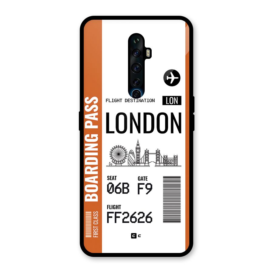 London Boarding Pass Glass Back Case for Oppo Reno2 Z