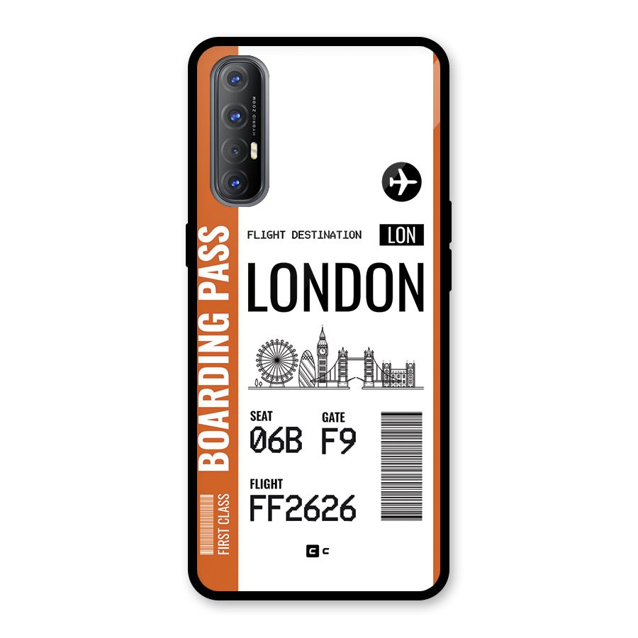London Boarding Pass Glass Back Case for Oppo Reno3 Pro